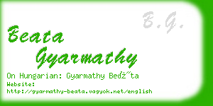 beata gyarmathy business card